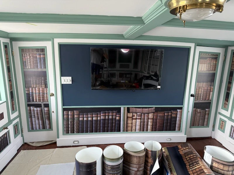 Residential wallpaper installation in Los Angeles home
